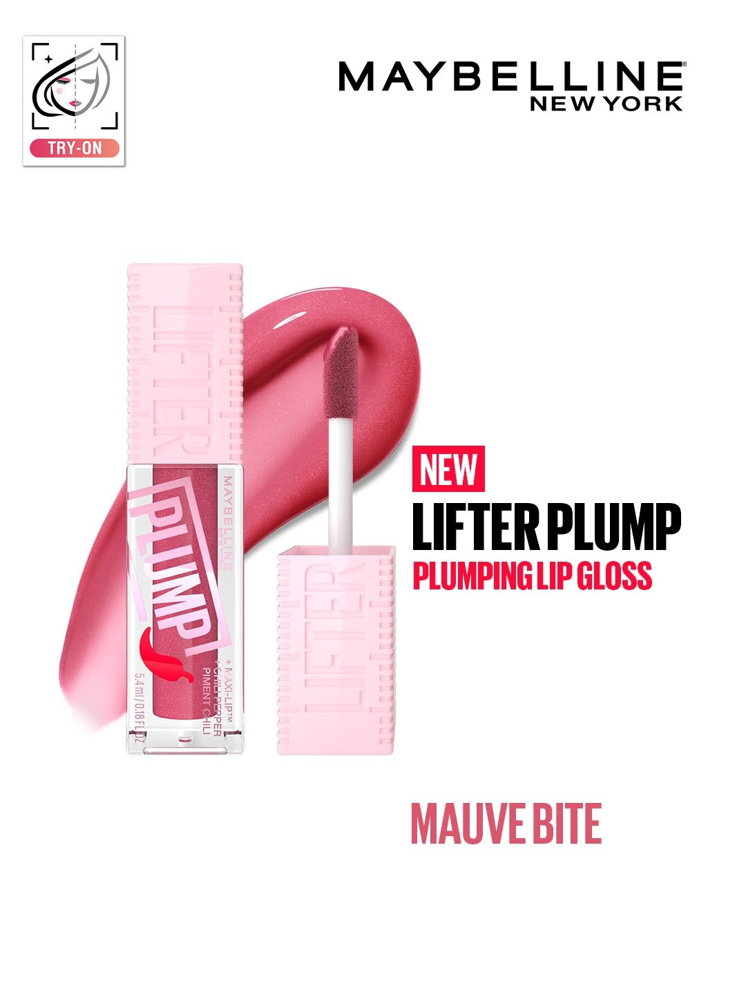 Maybelline New York Lifter Plump Long Lasting Lip Gloss 5 ml - Mauve Bite 02