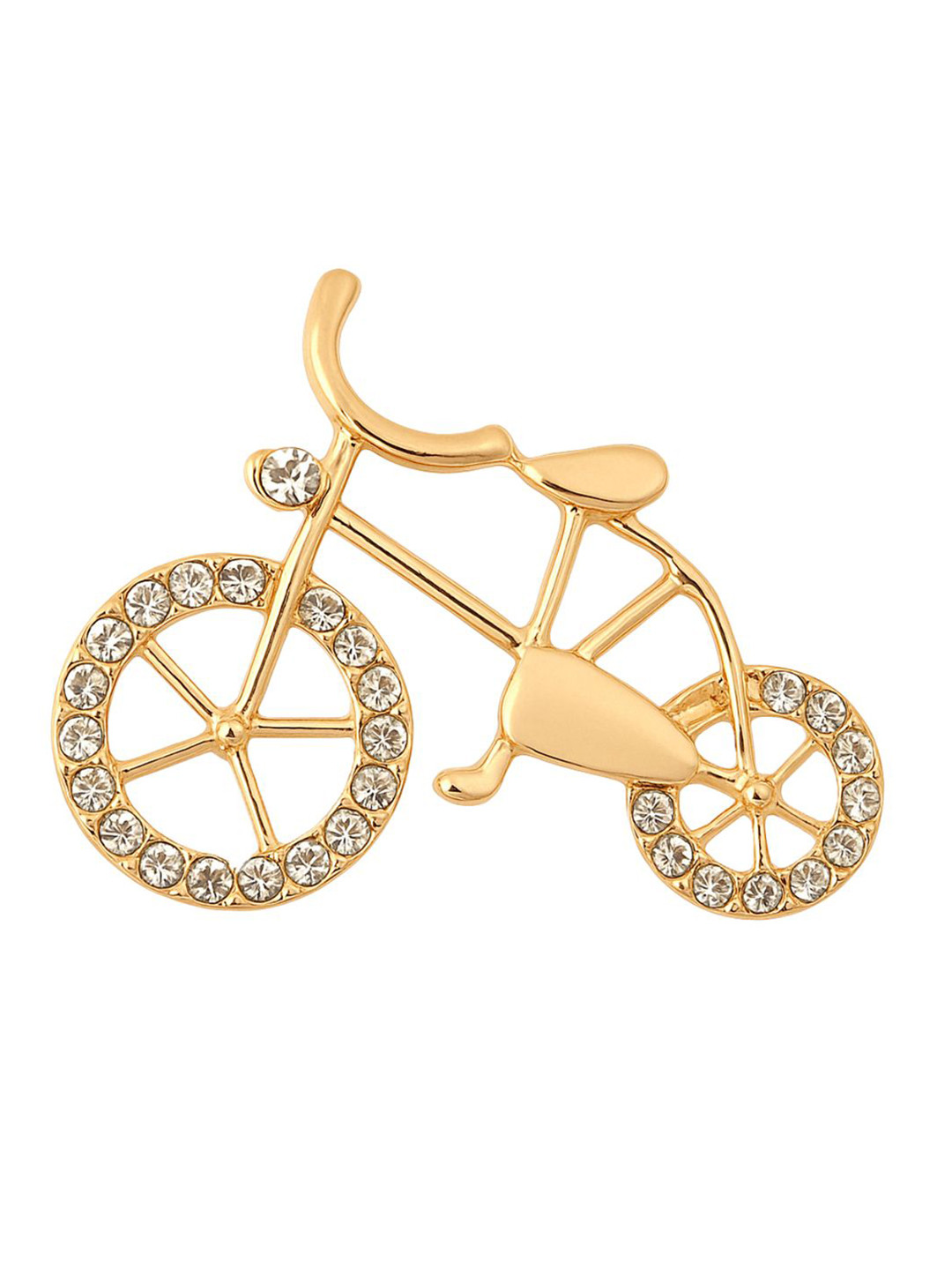 Leonardi Men Artificial Stones Studded Statement Bicycle Brooch