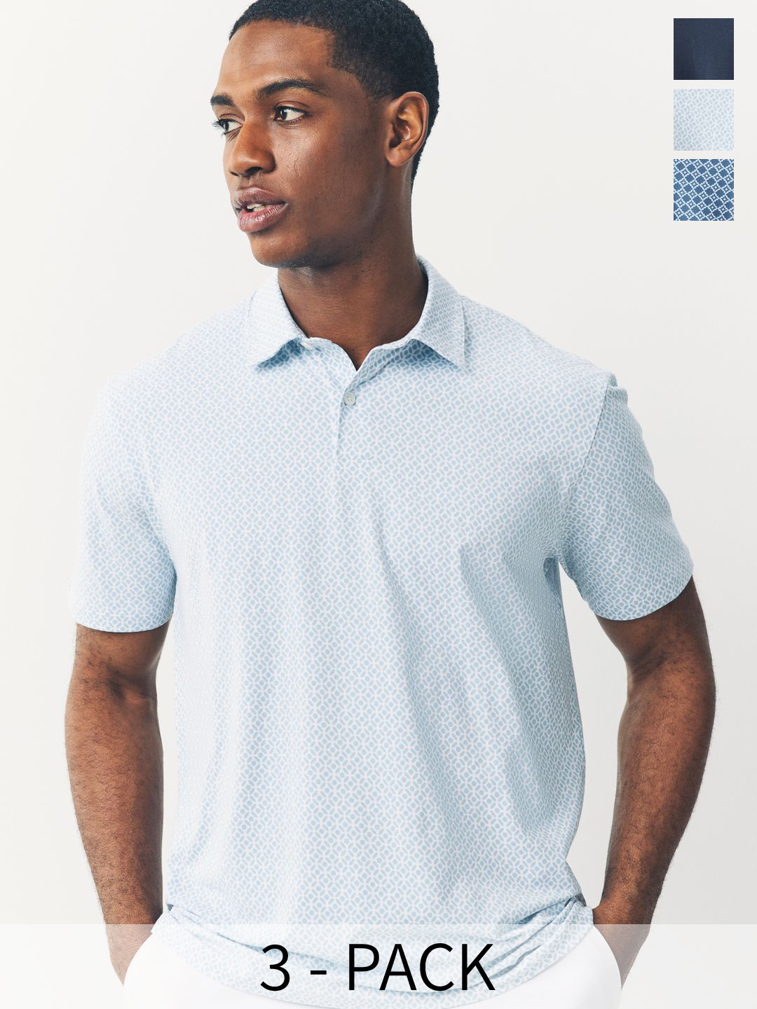 NEXT Pack of 3 Printed Polo Collar T-shirts