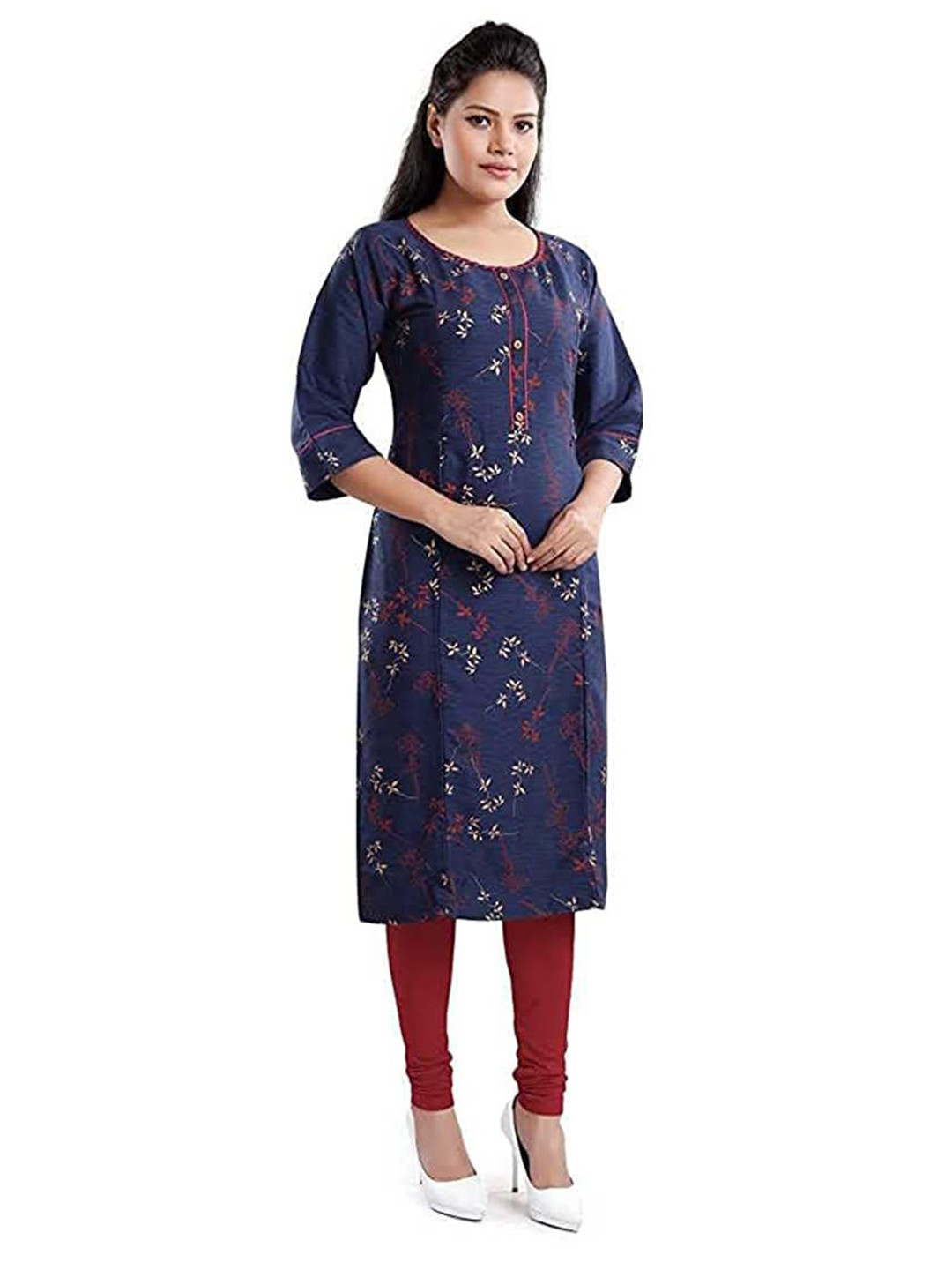 B2F Manufacturing & Designing Kurti Floral Printed Round Neck Kurta