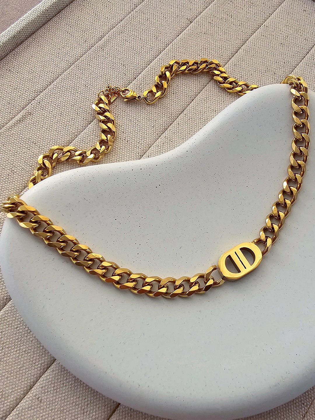 TAAHIRA JEWELLERY Gold-Plated Stainless Steel Layered Necklace