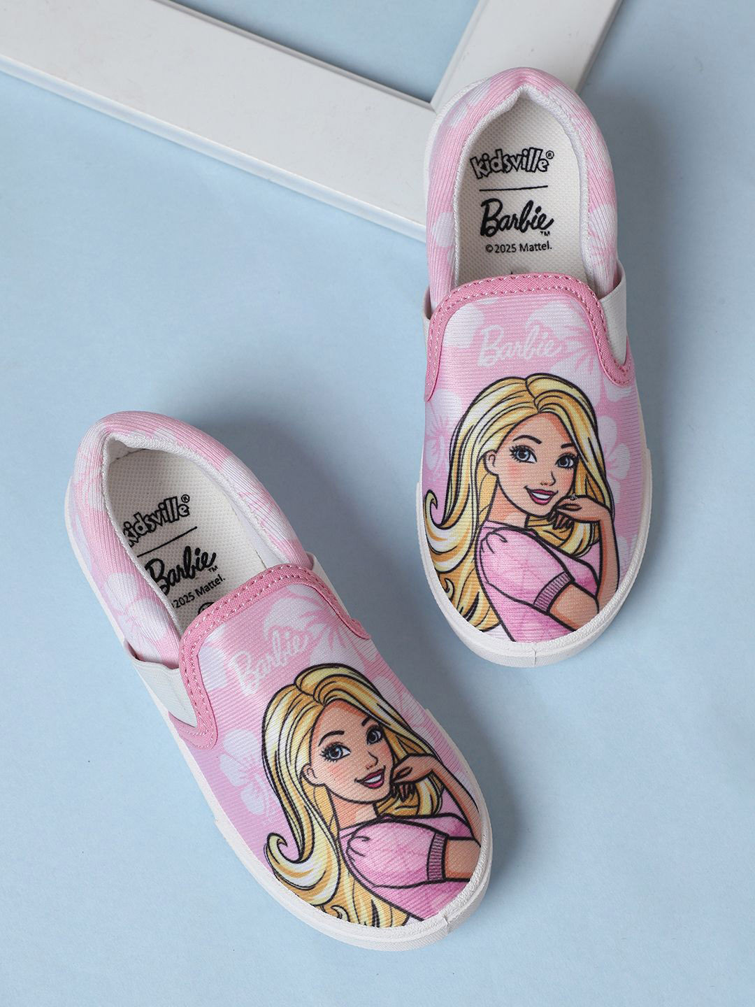 Kids Ville Girls Barbie Printed Mesh Canvas Shoes