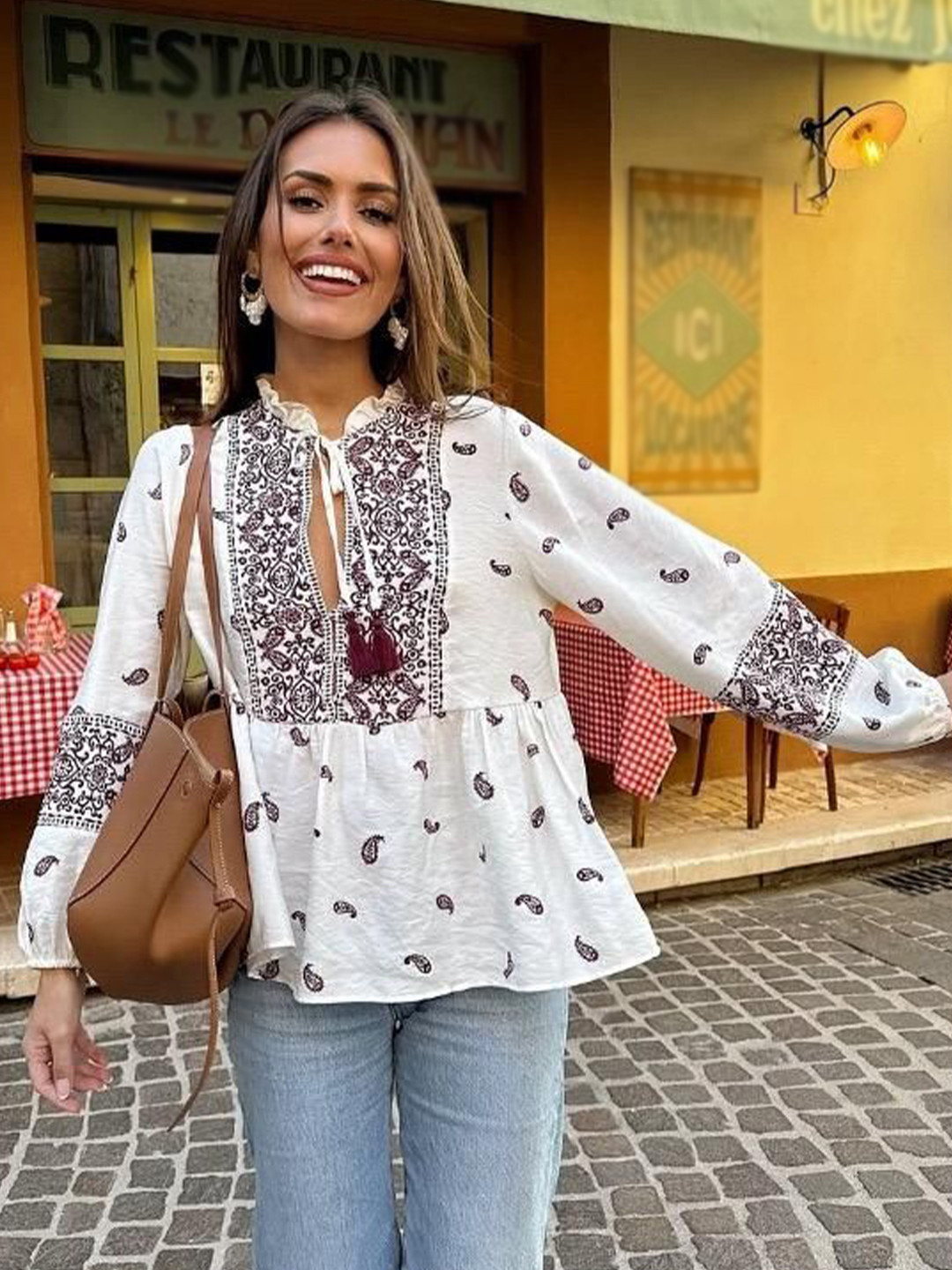 Miss Mosa By Akanksha  White Joelle Printed Summer Top