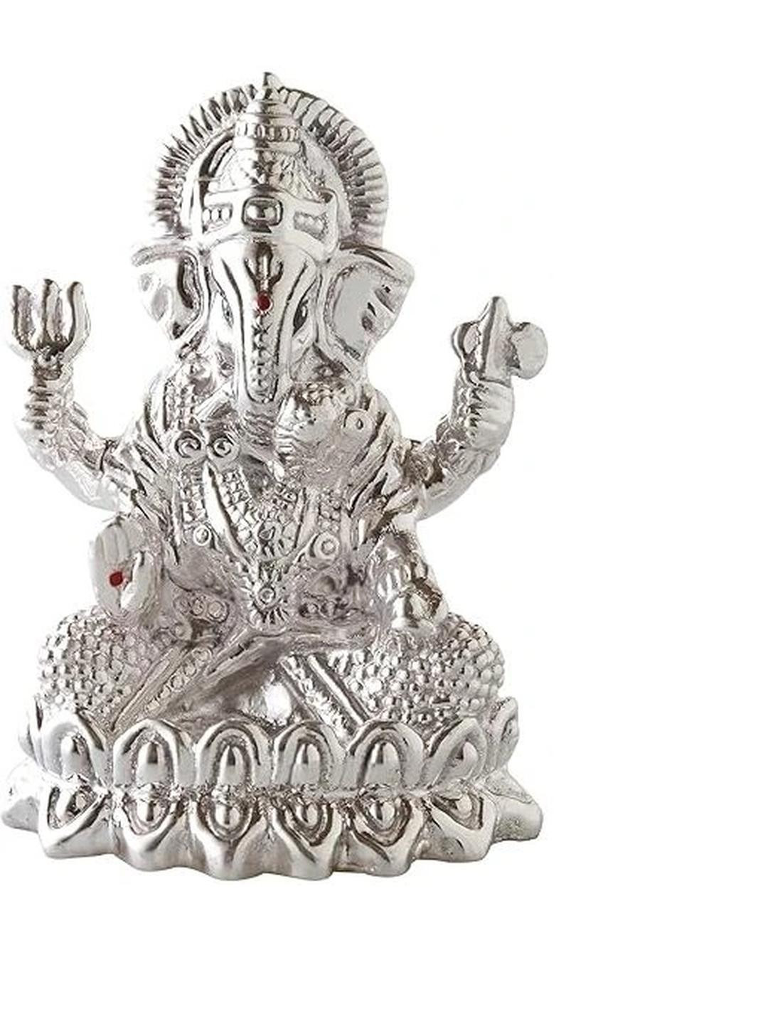ASTRO-D Silver Ganesha Murti Showpiece