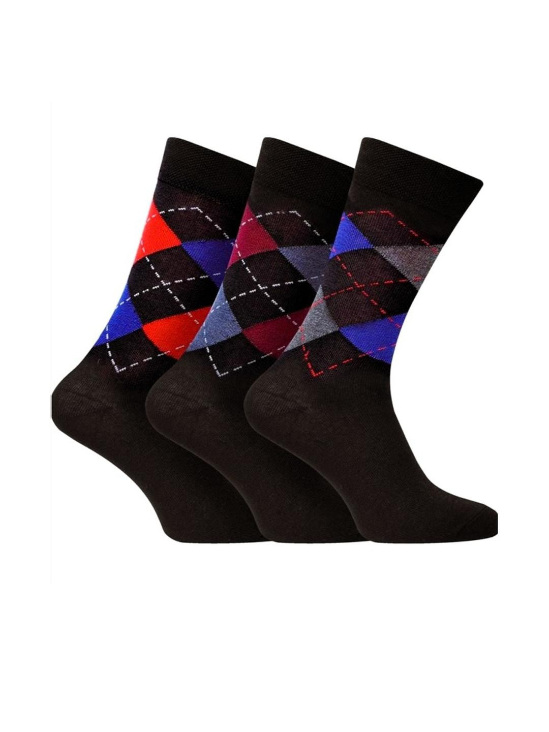 VOICI Men Pack of 3 Patterned Calf Length Socks