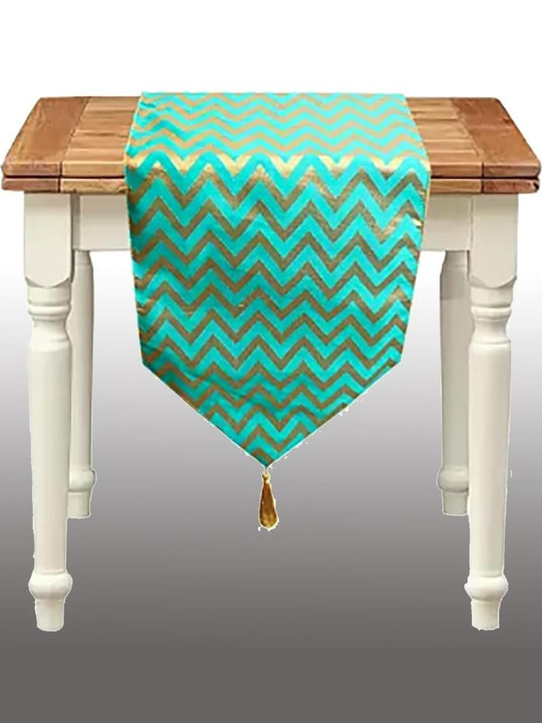 Pink Parrot Green And Gold Color Ethnic Motifs Polyester Jacquard silk table runner