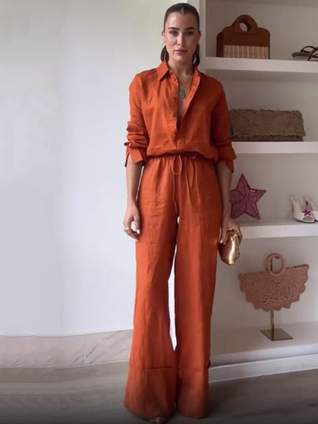 Miss Mosa By Akanksha  Neomi Summer Two Piece Set In Rust