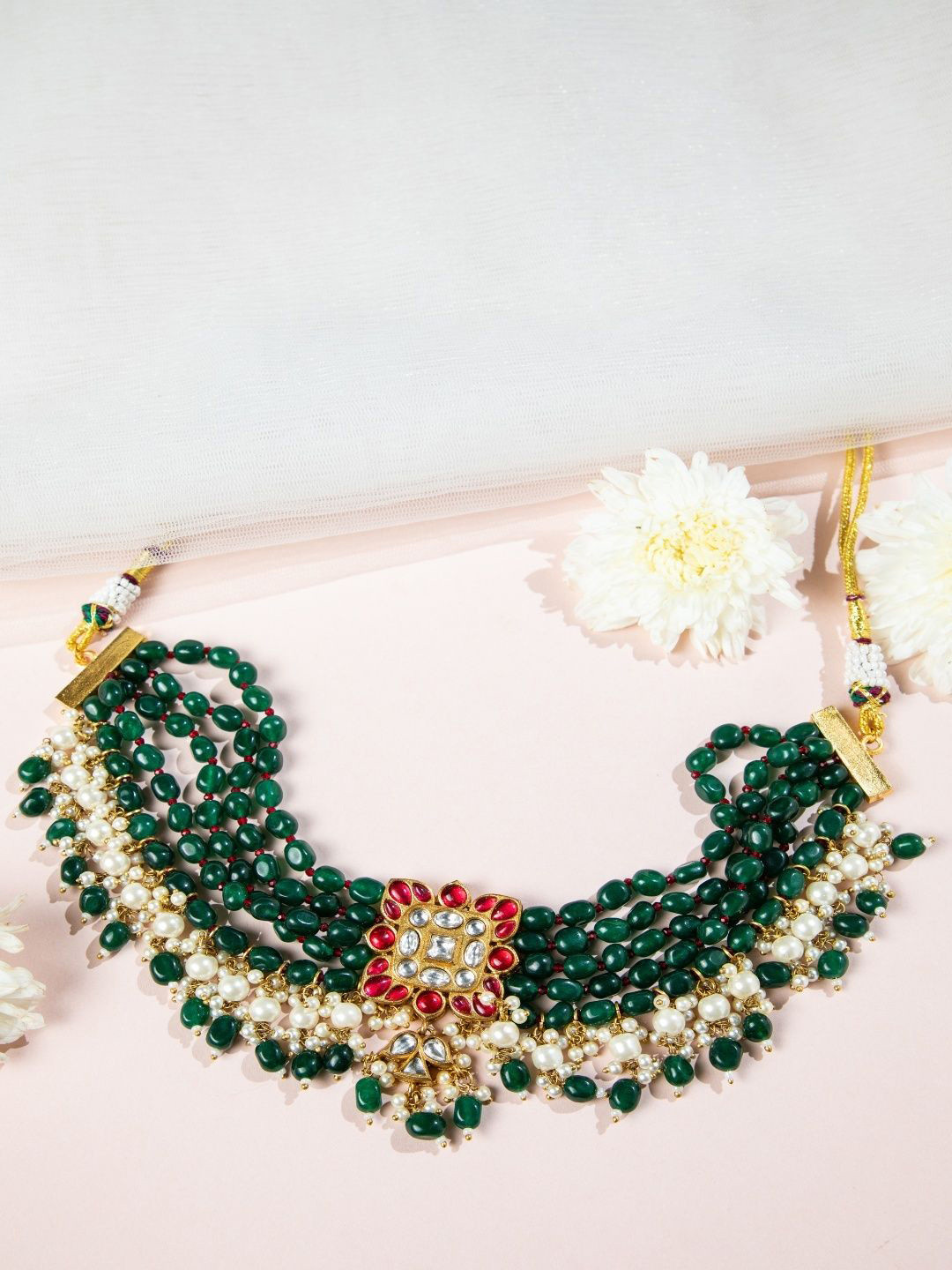 Niscka Gold-Plated Rajkumari Kundan-Meena Fusion Choker