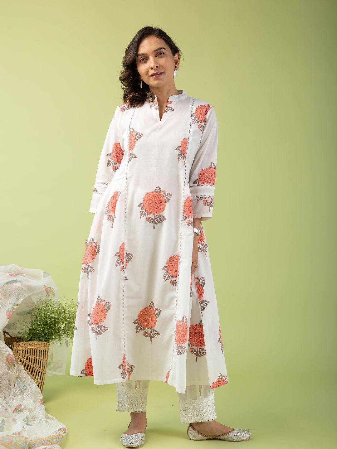 KUSVAA Bina Women A Line Cotton Kurta