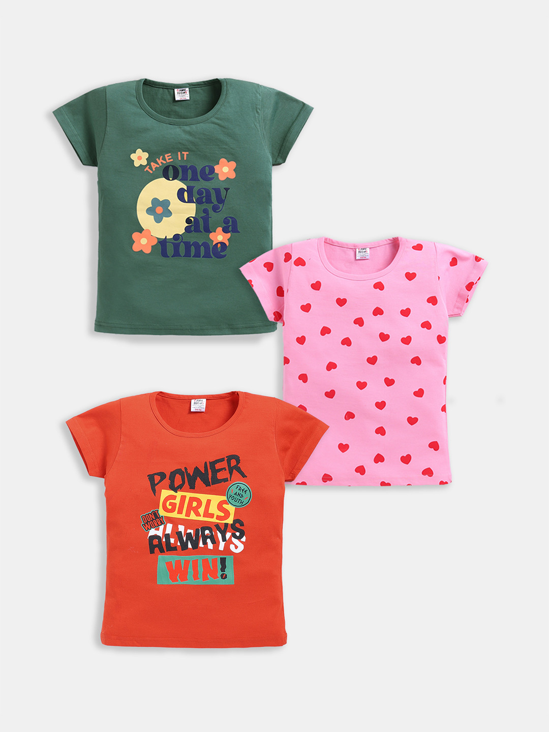 Here&Now X Game Begins Pack of 3 Girls Printed T-shirt