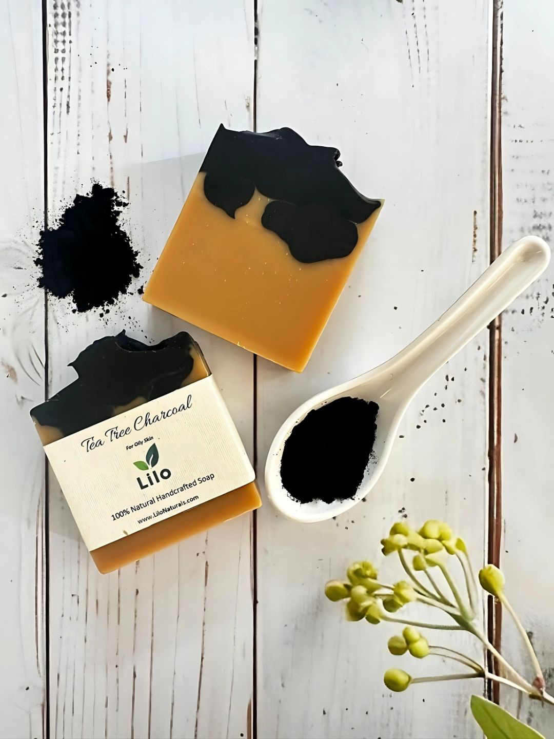 Lilo Naturals Tea Tree Charcoal Soap Bar- 115 g