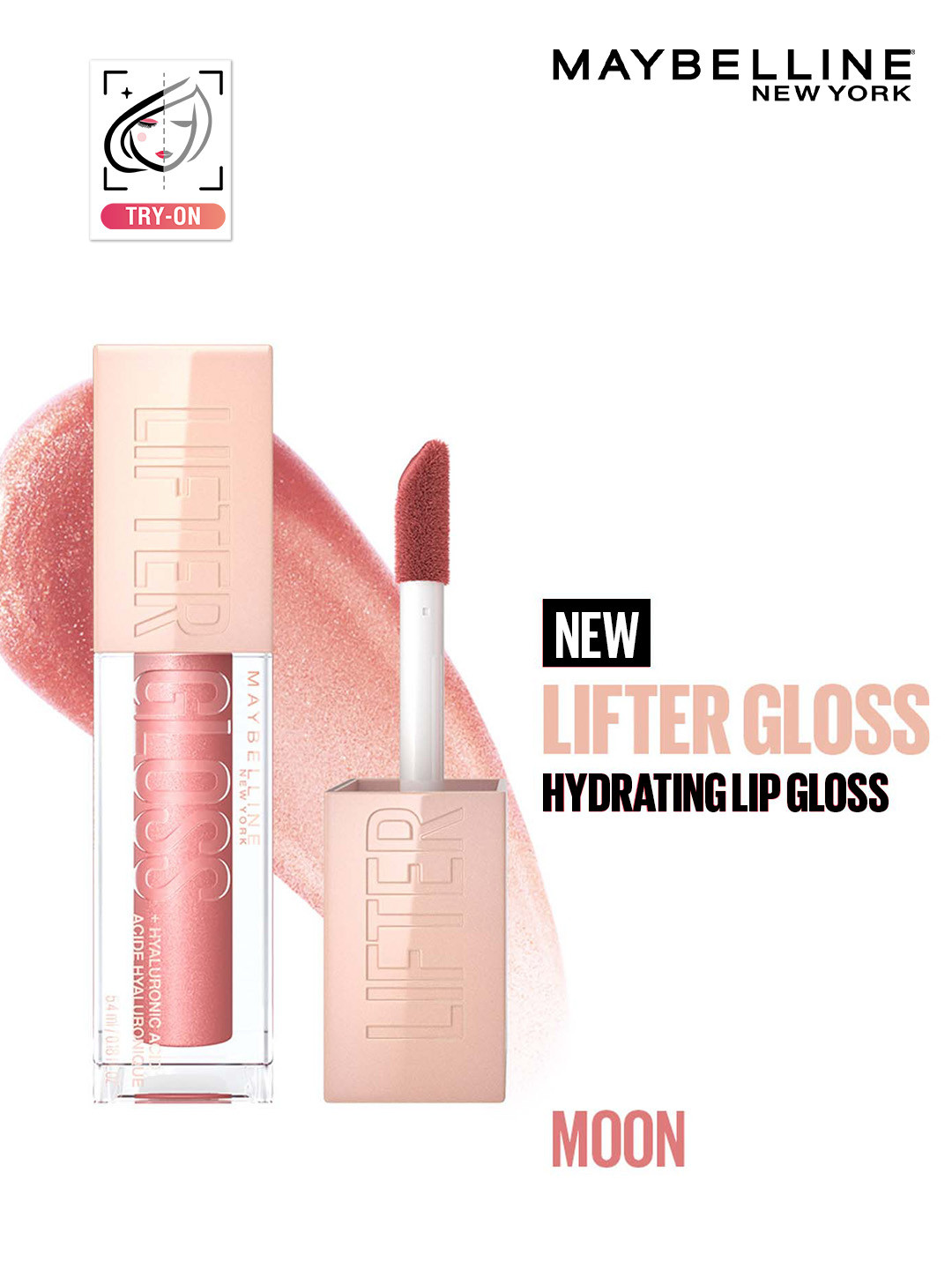 Maybelline New York Non-Sticky Tinted Lifter Lip Gloss with Hyaluronic Acid 5.4ml - Moon