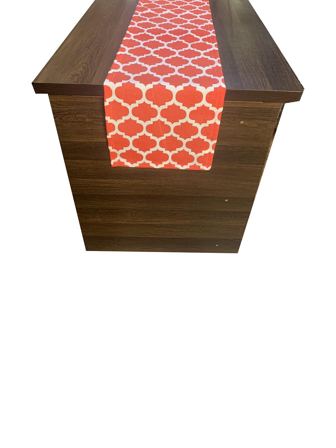 Pink Parrot Red Jacquard Table Runner