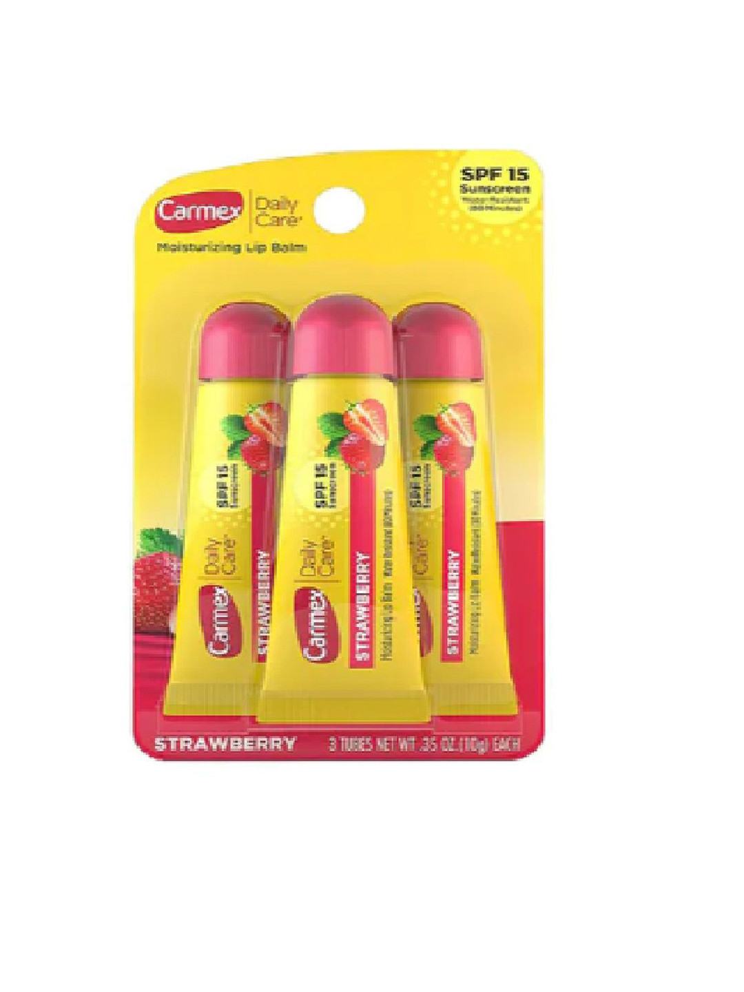 CARMEX Set Of 3 Strawberry Moisturizing Lip Balm - 10 g Each