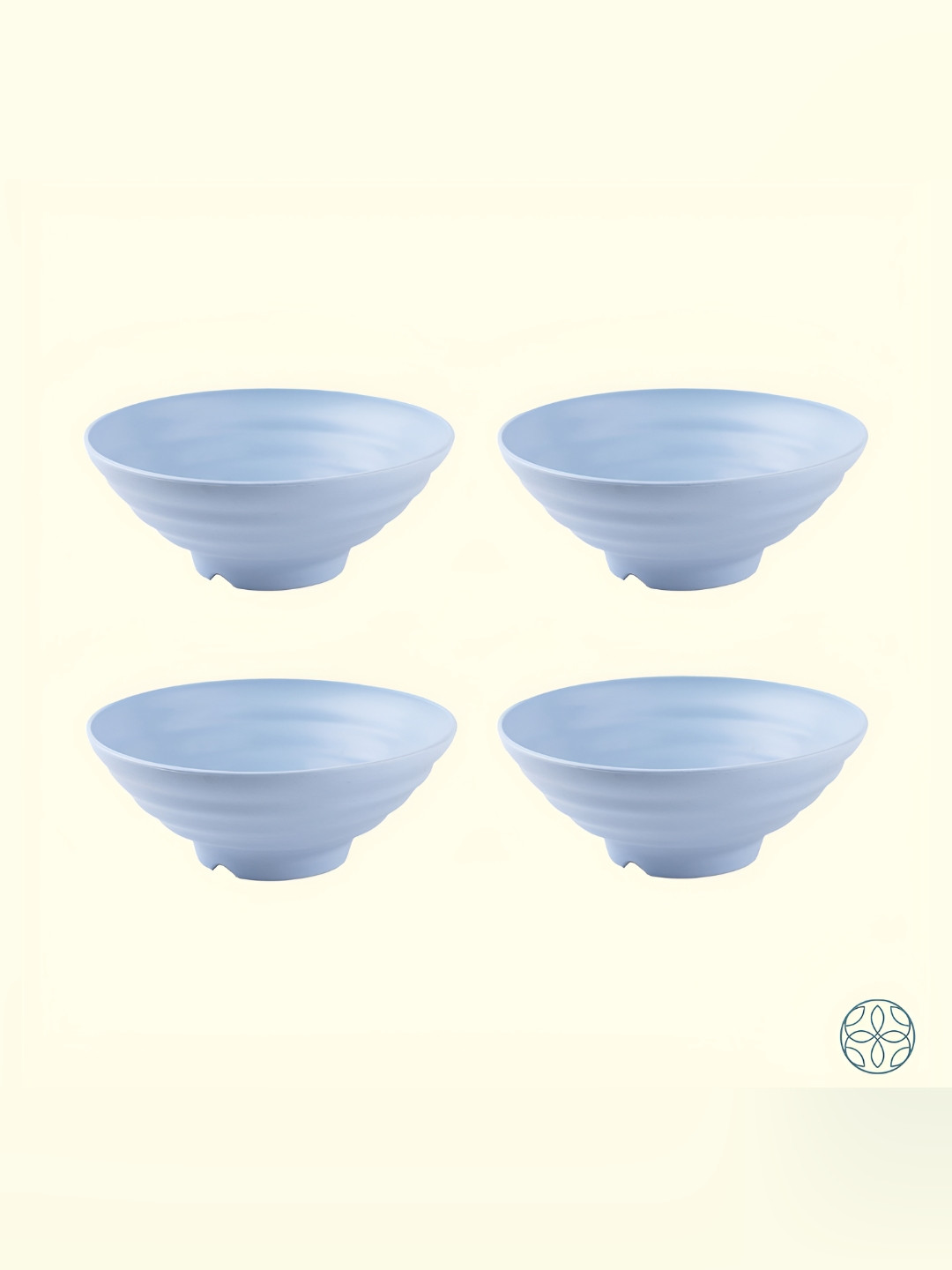 IRIDA NATURALS Blue 4 Pieces Wheat Straw Ramen Bowls 750ml