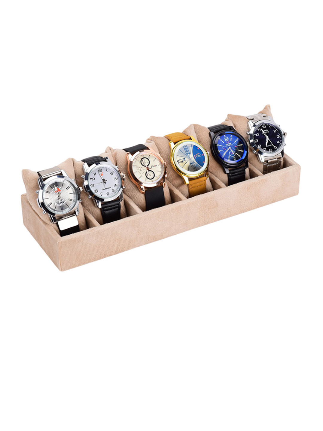 AZYEEA Cream-Coloured 6-Slot Watches Organiser