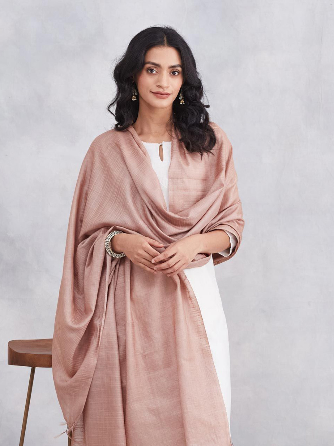 Fabindia Striped Woven Design Zari Dupatta