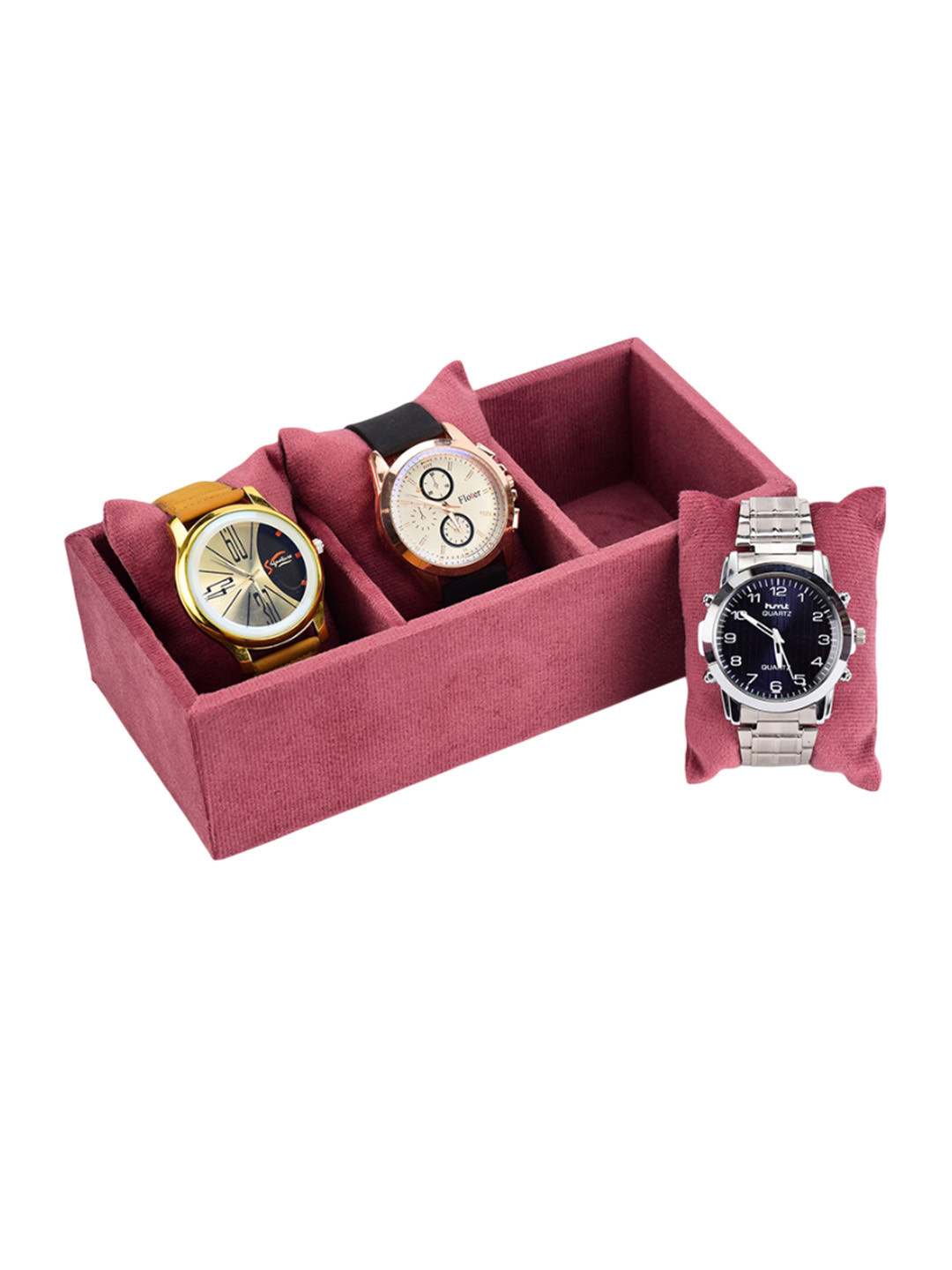 AZYEEA Pink 3-Slot Watches Organiser