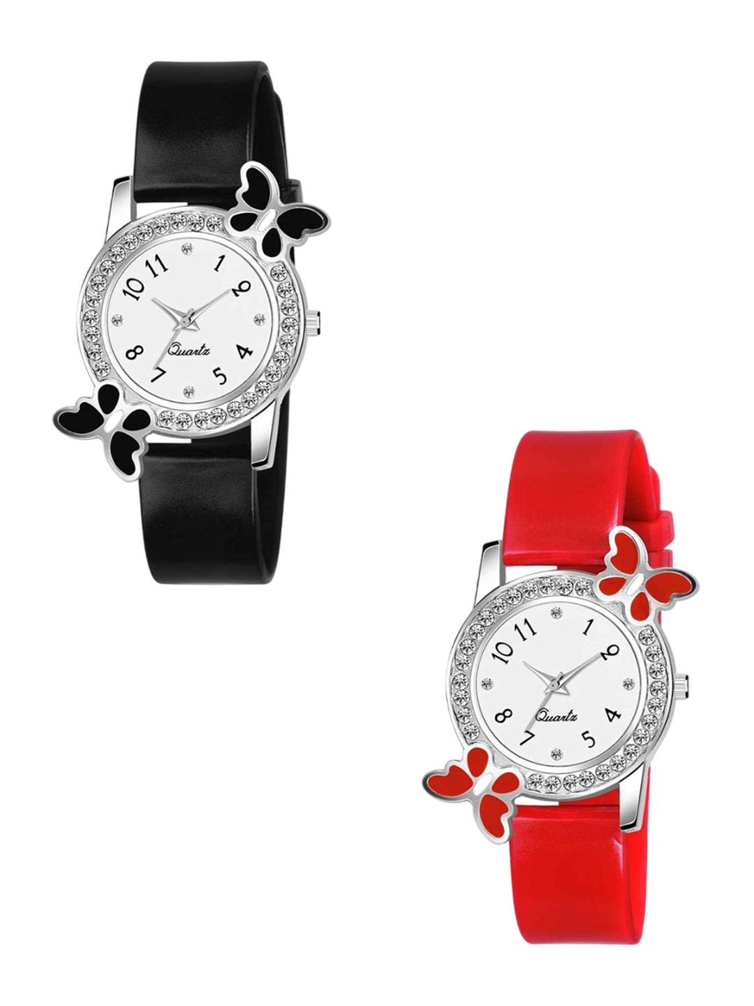 THE SHOPOHOLIC Women Set of 2 Embellished Dial & Straps Analogue Watch BF-BR