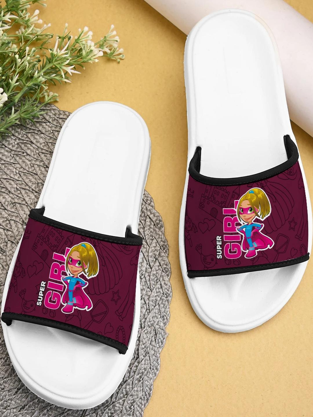 BOOTCO Women Purple Rubber Sliders