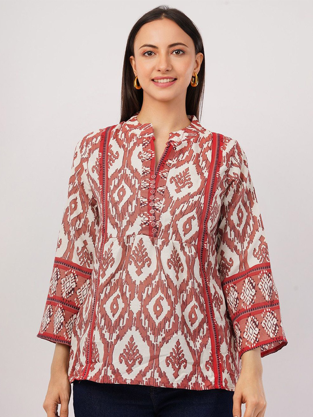 Deshi Girl Geometric Printed Pure Cotton Kurti