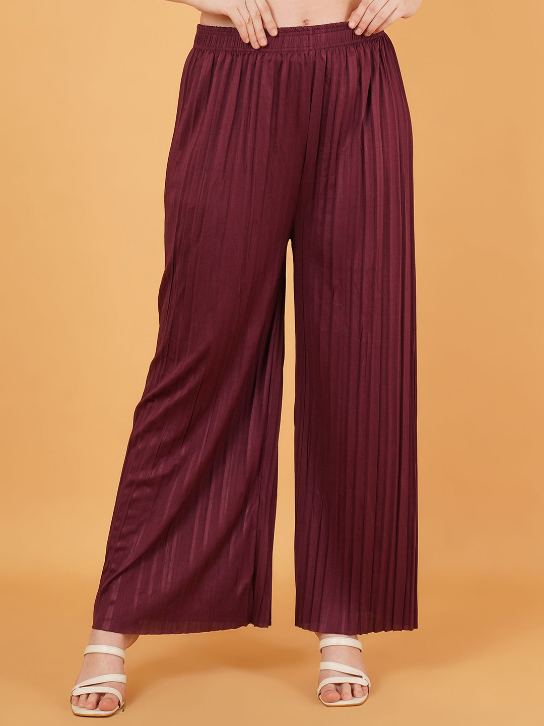 Kushi Flyer Women Knitted Wide Leg Plated Palazzos