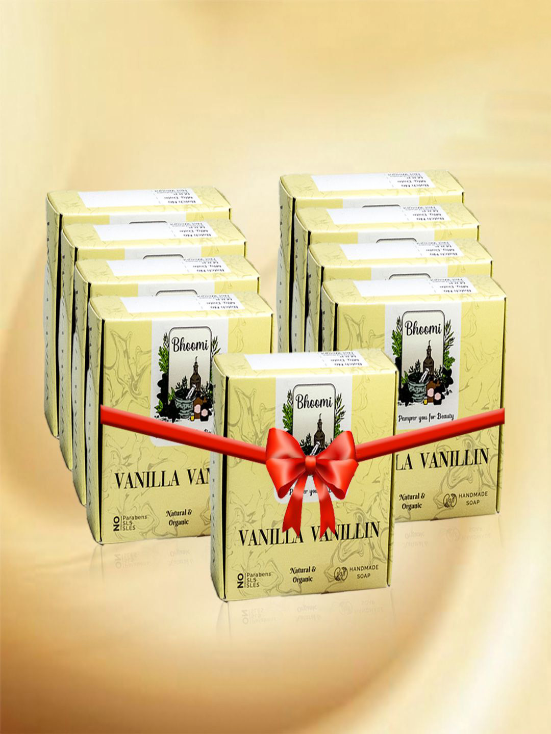 BHOOMI HERBAL INDIA Set Of 9 Vanilla Vanillin Soaps- 90 g Each