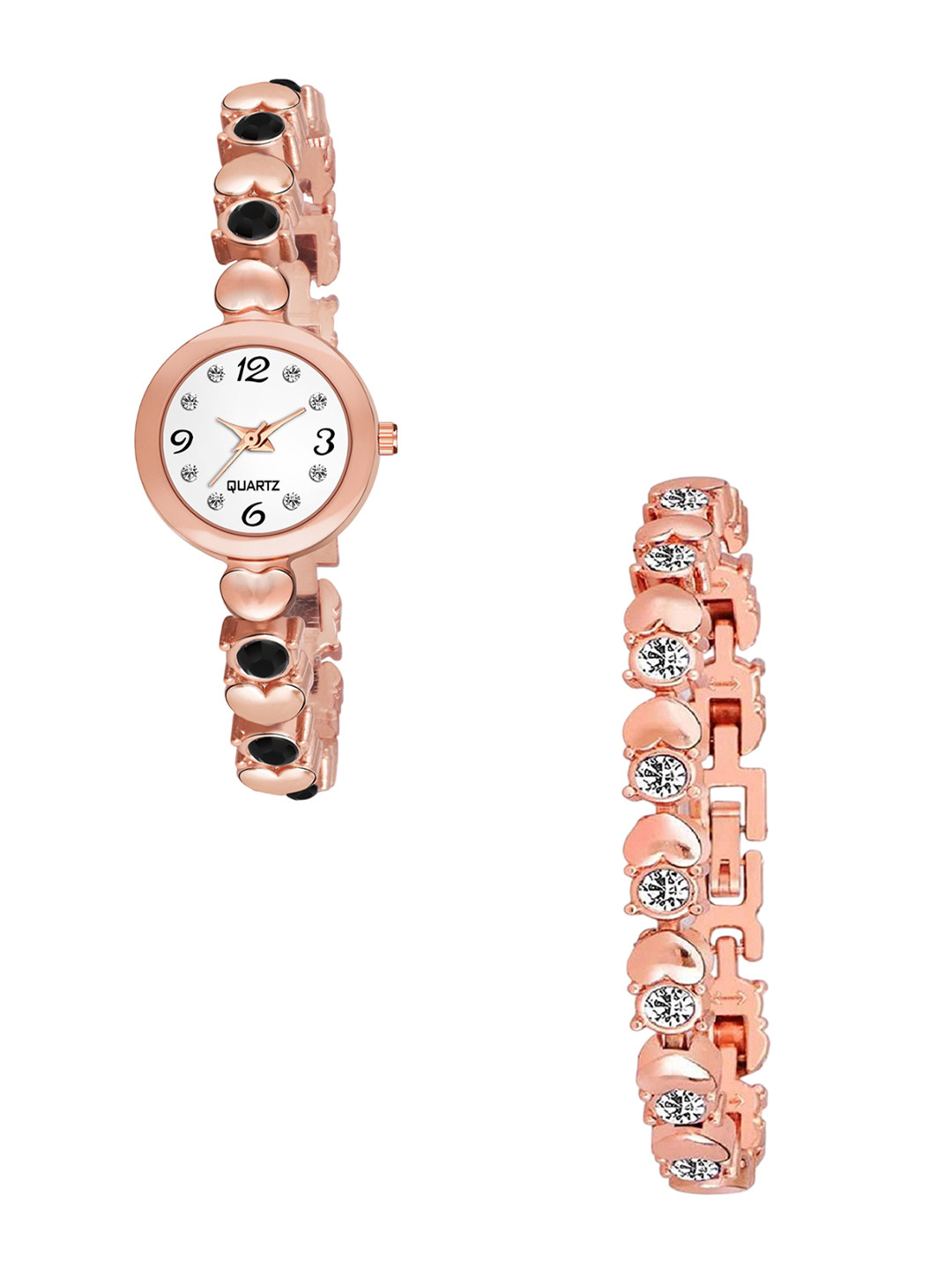 THE SHOPOHOLIC Women Watch Gift Set 554-Black Gold