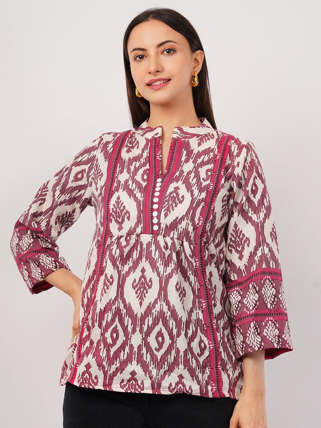 Deshi Girl Geometric Printed Pure Cotton Kurti