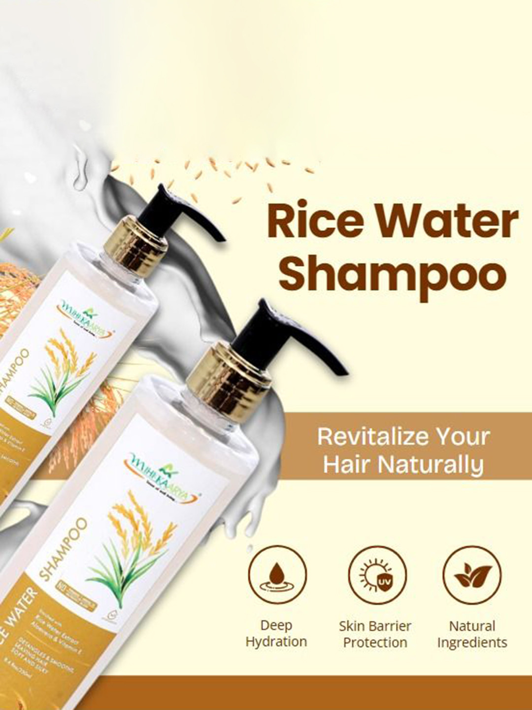 MIHIKAARYA Set Of 2 Rice Water Shampoo - 250 ml Each