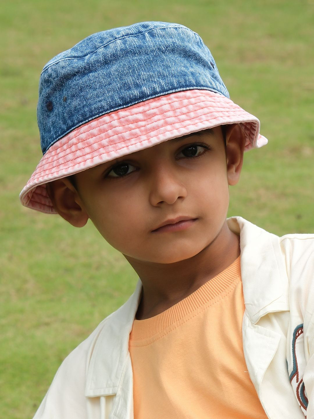 DukieKooky Kids Two-Tone Denim Bucket Hat