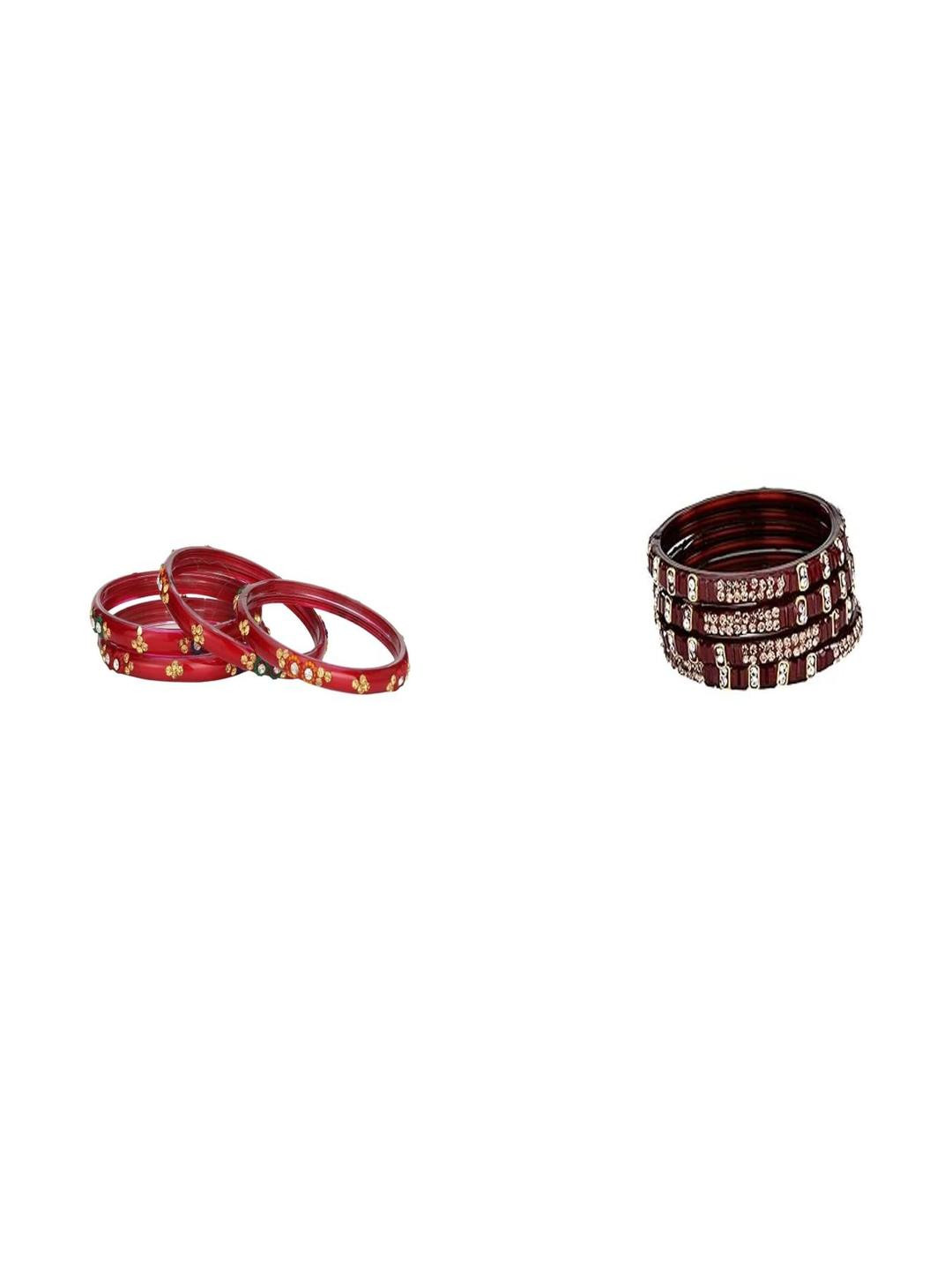 1ST TIME Set Of 8 Red Alloy Antique Bangles