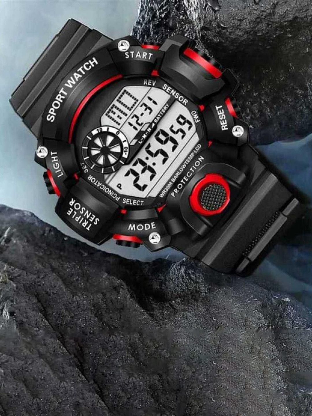 THE SHOPOHOLIC Men Dial & Bracelet Style Straps Digital Watch Red-Ring