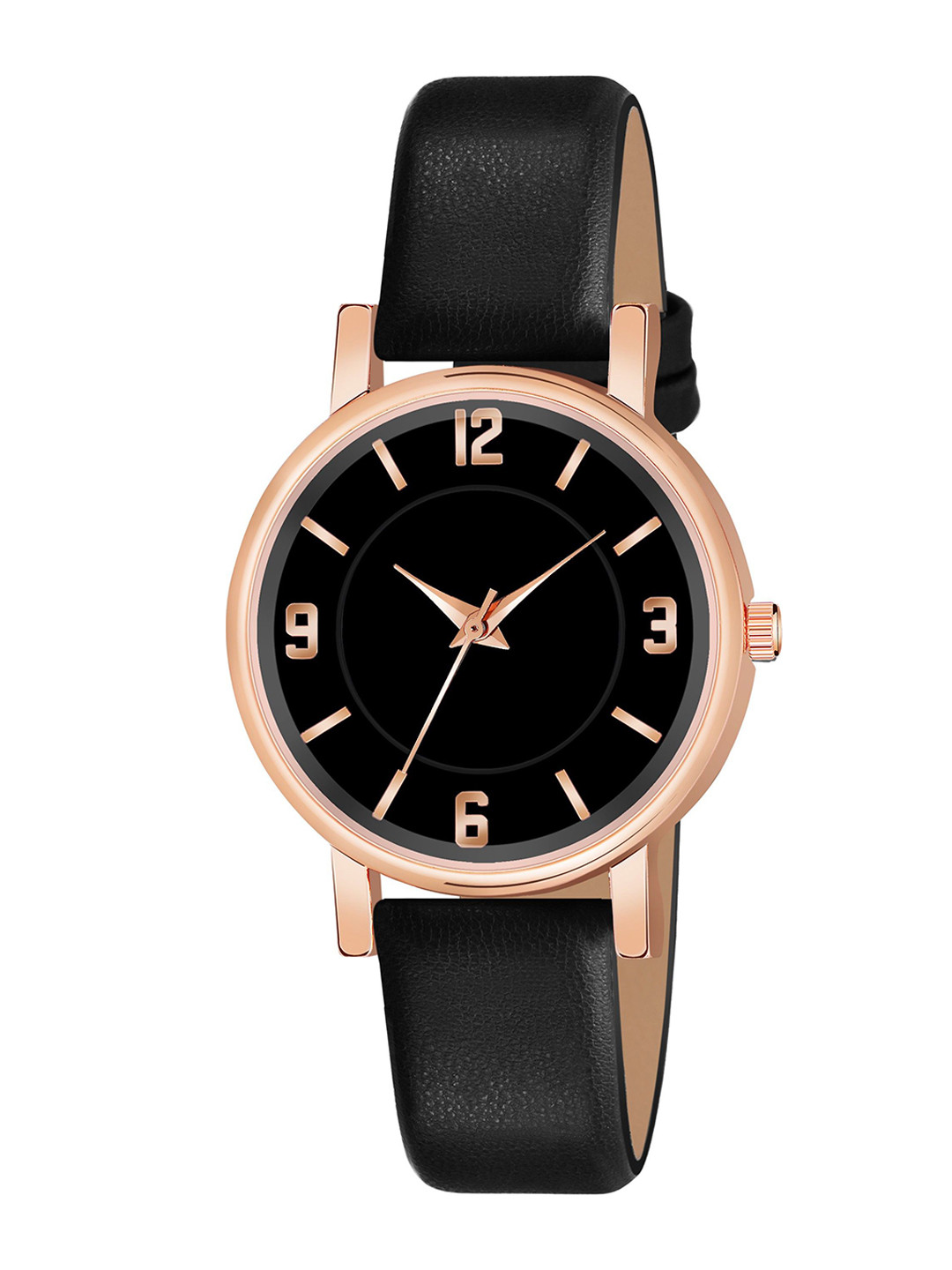 THE SHOPOHOLIC Women Dial & Leather Straps Analogue Watch F-BLACK