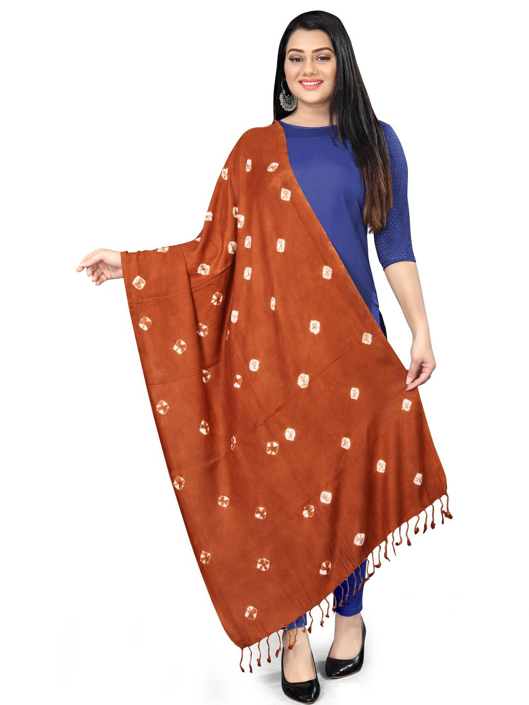 EBADAT Printed Cotton Bandhani Dupatta