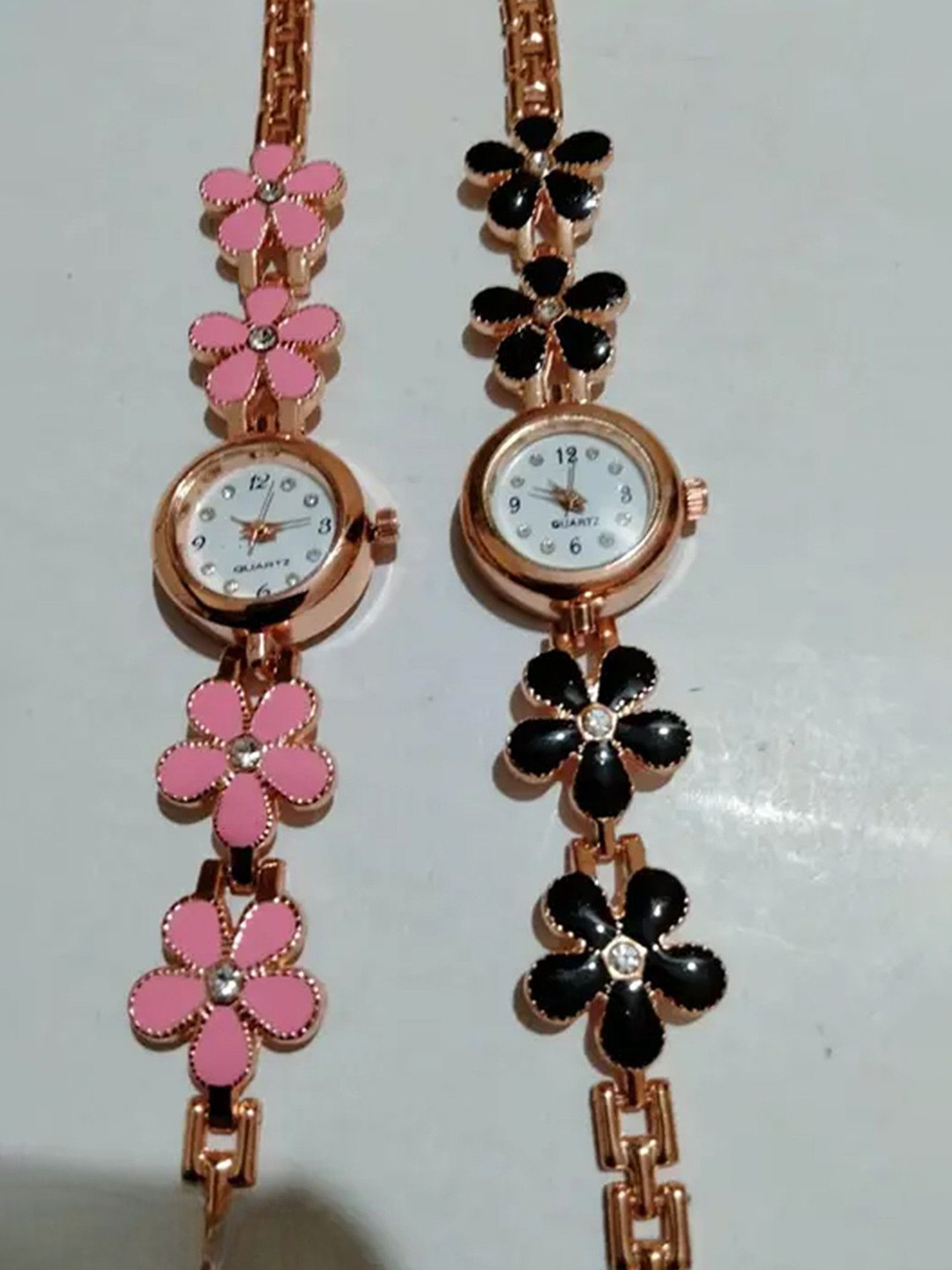 THE SHOPOHOLIC Women Pack Of 2 Stainless Steel Bracelet Style Straps Digital Watch FL-B-P