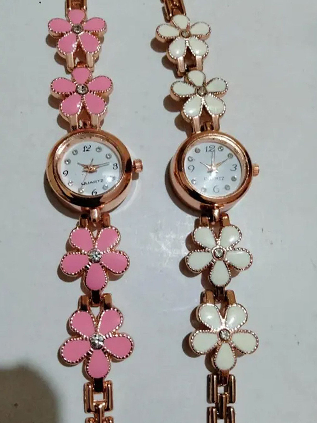 THE SHOPOHOLIC Women Set Of 2 Stainless Steel Embellished Straps Digital Watch FL-P-W