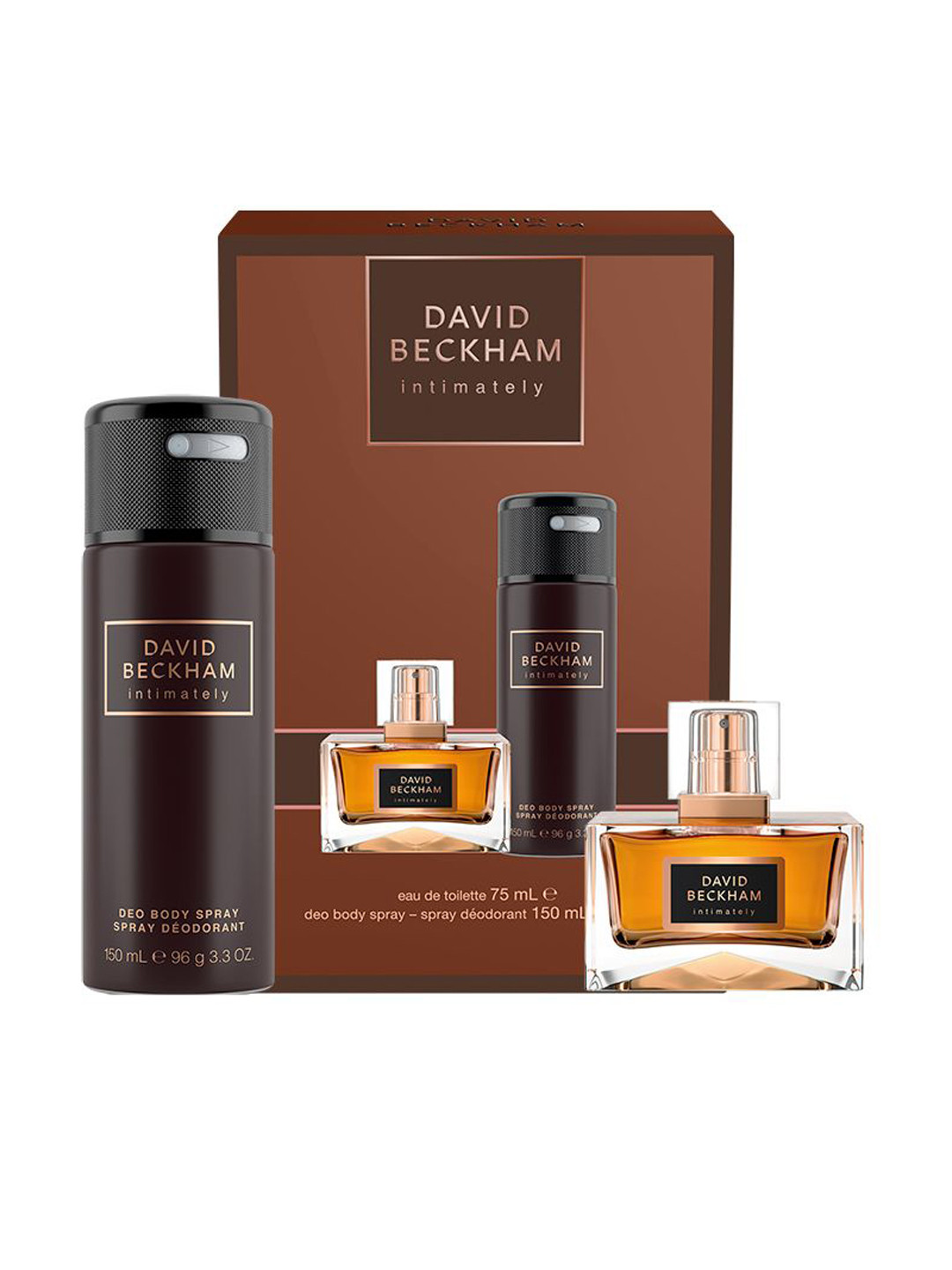 DAVID BECKHAM Set Of 2 Intimately Eau de Toilette - 75 ml With Deo Body Spray - 150 ml