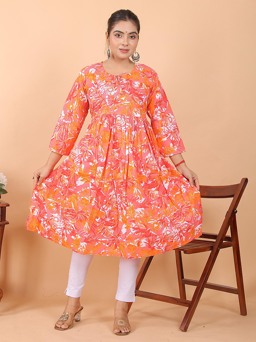 The Parth Fashion Women Floral Printed Anarkali Kurta