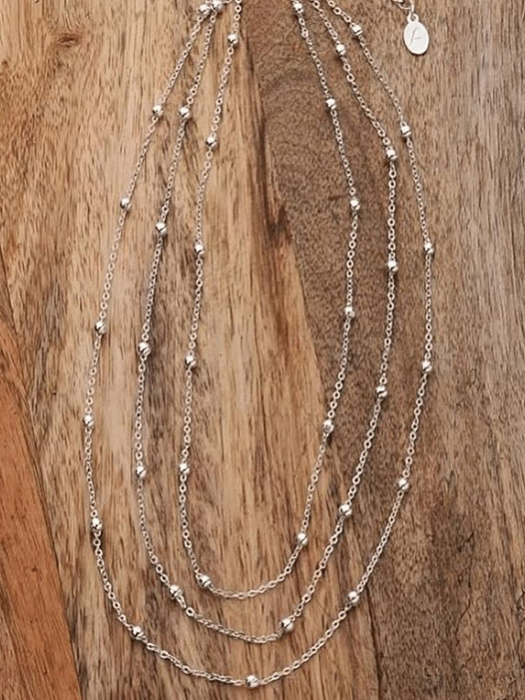 OPUS GEMS 3 Layered Silver Chain