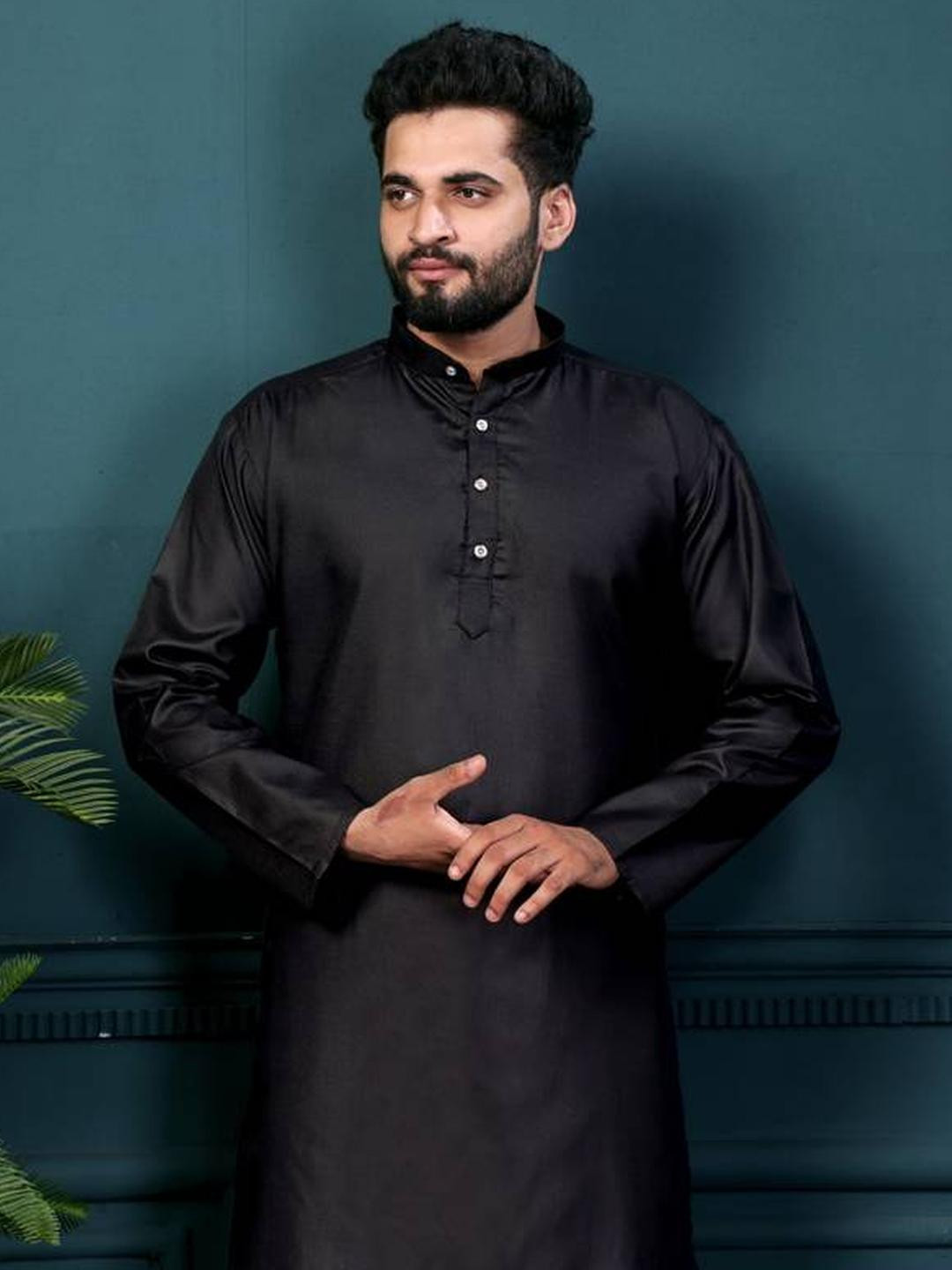 ORIFAB Men Black Kurtas