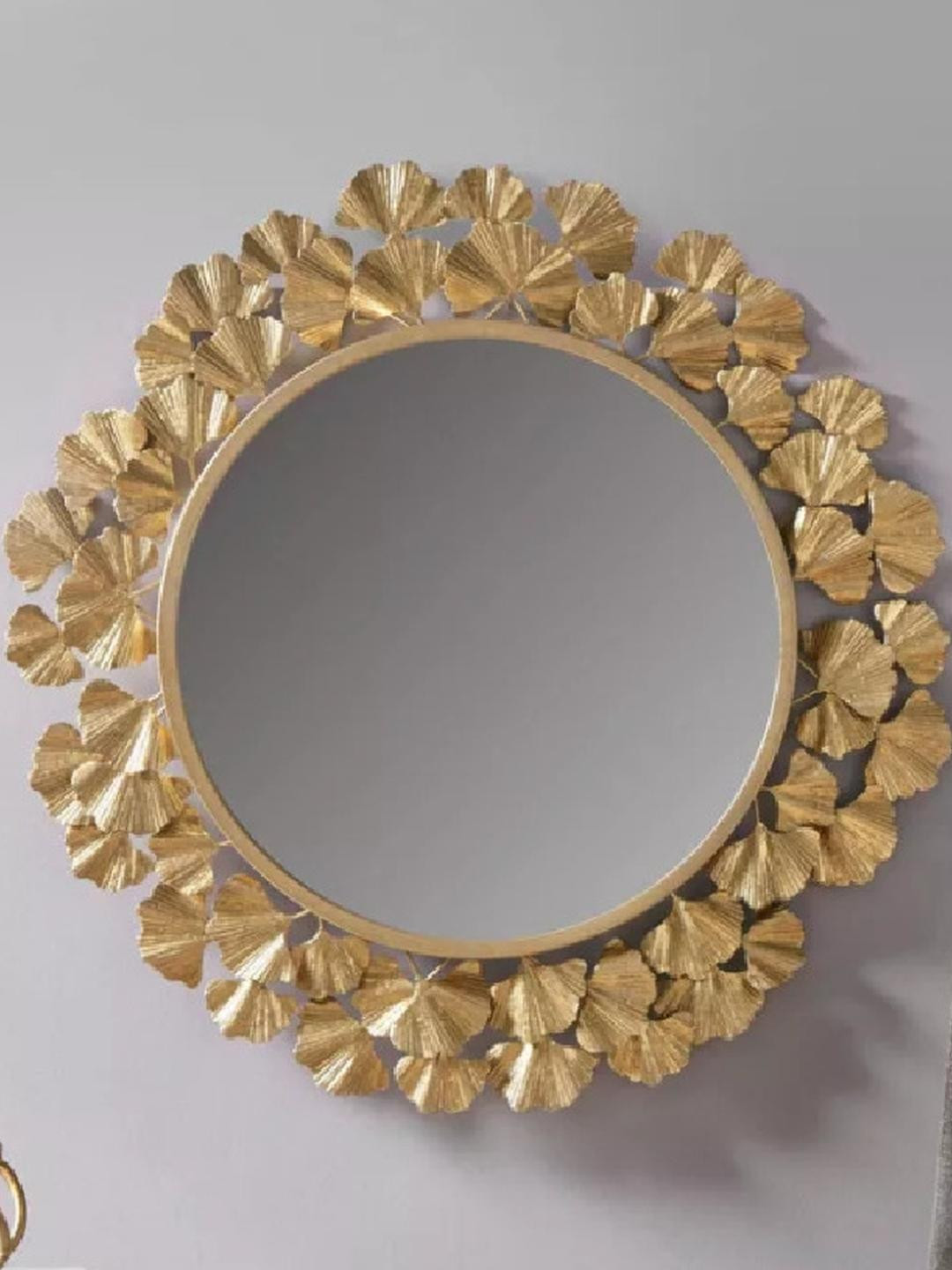 Urban Hamlet Luxury Gold Finish Rose Flower & Leaf Wall Mirror