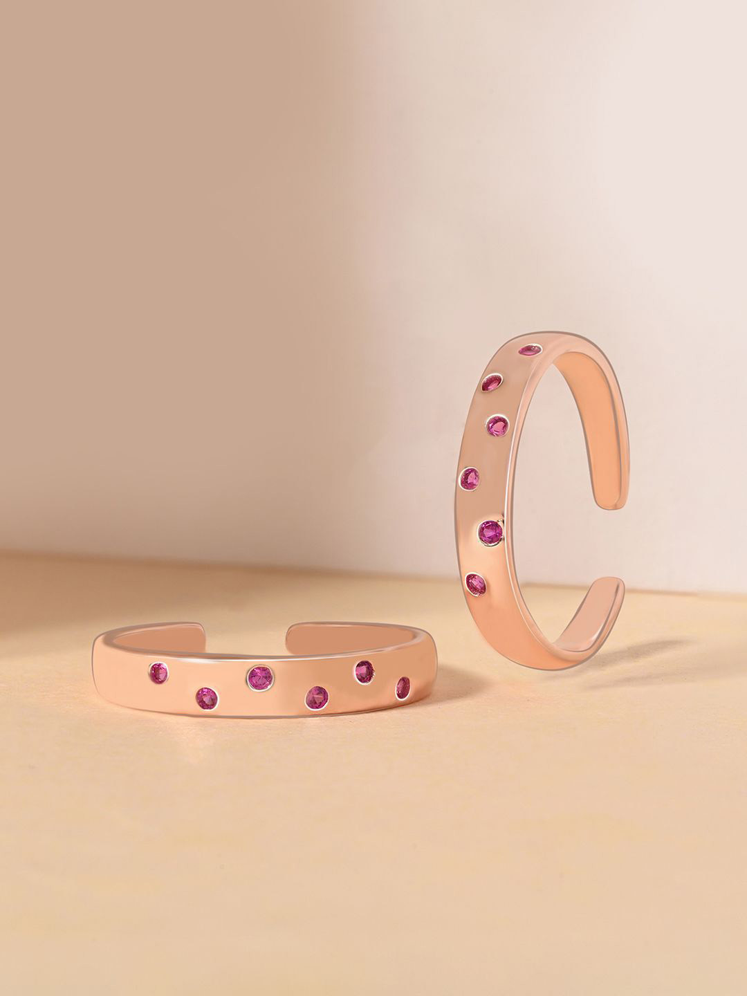 TOUCH925 Pink Stones 925 Silver Ring