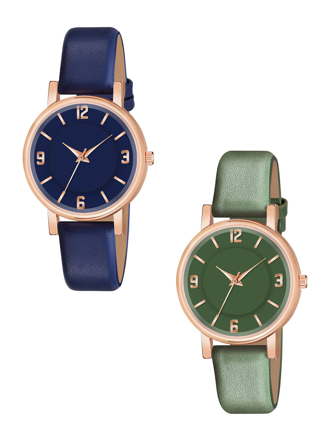 THE SHOPOHOLIC Women Dial & Leather Straps Analogue Watch F-BL-GR