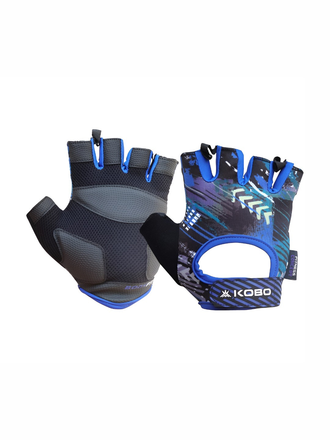 KOBO Unisex Adjustable Strap Soft Padded Workout Gym Gloves