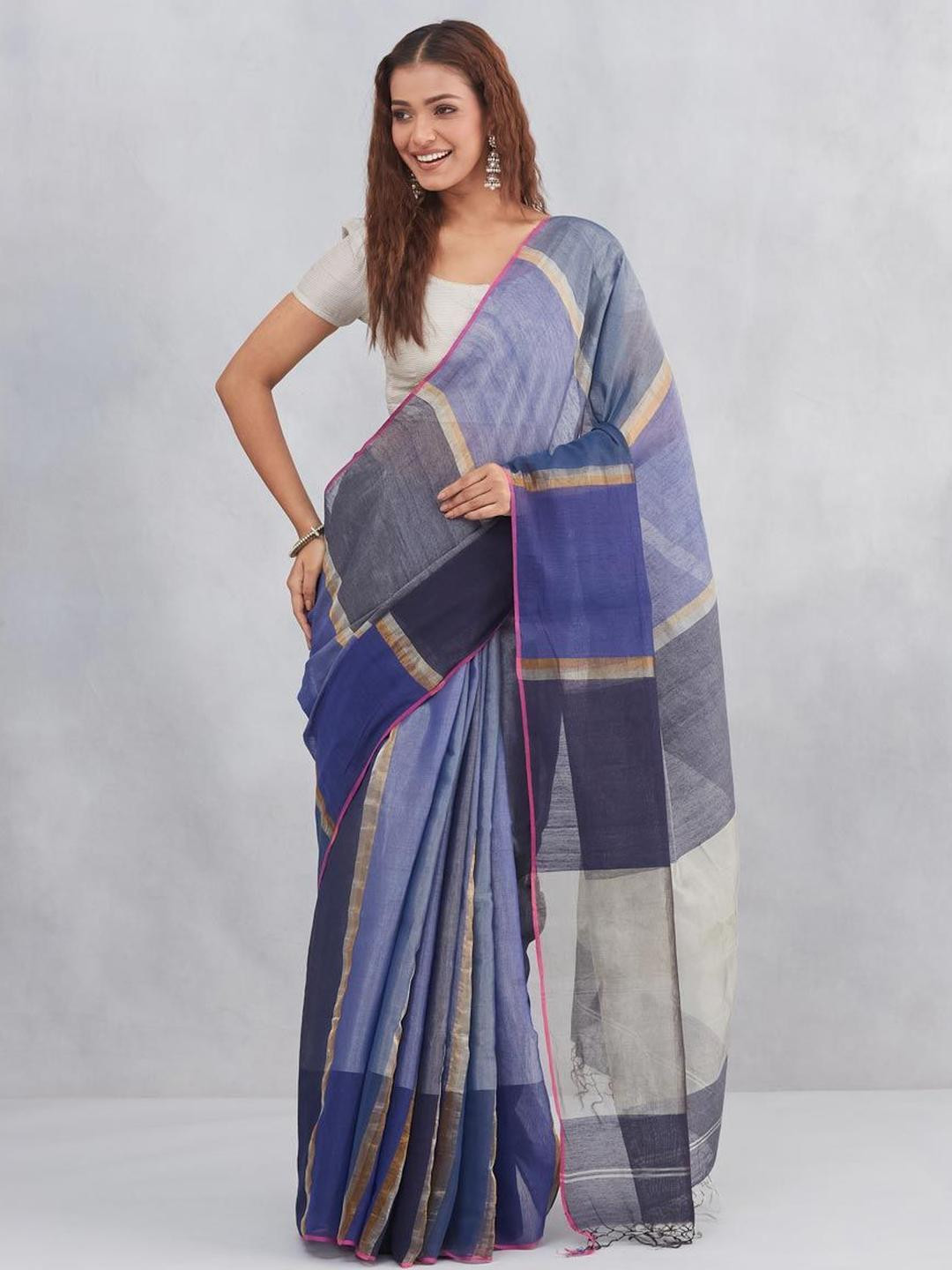 Fabindia Women Soft Colourblocked Saree