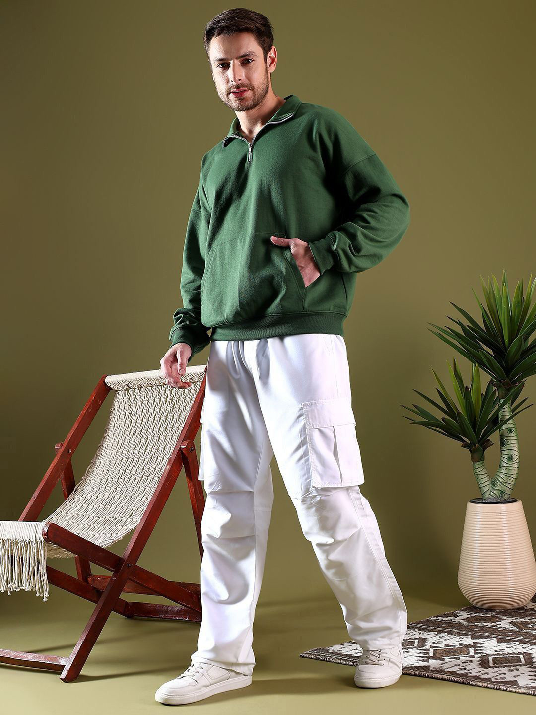 Stylecast X Kotty Men Shirt Collar Pullover Sweat-Shirt