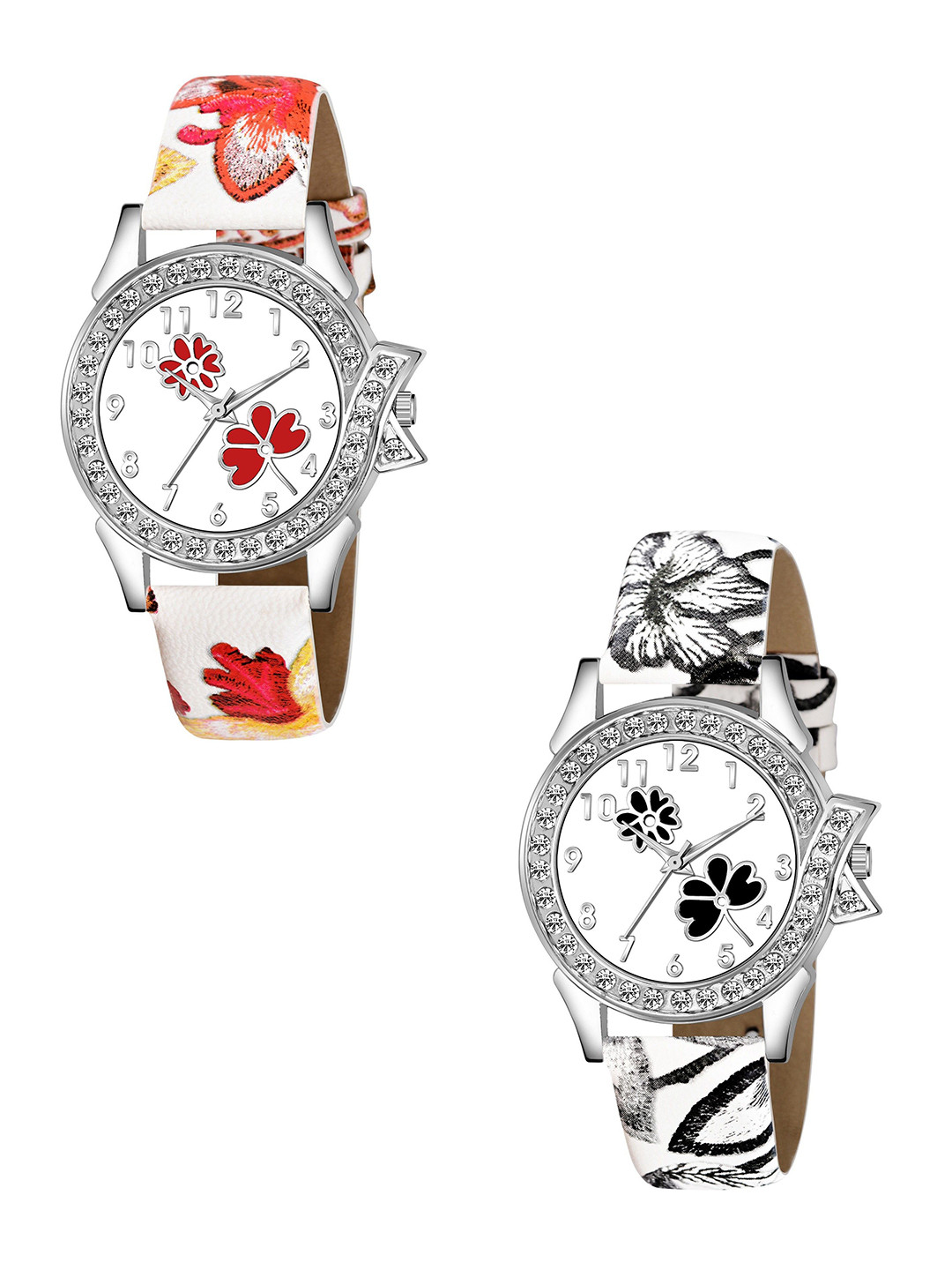 THE SHOPOHOLIC Women Pack Of 2 Dial & Leather Straps Analogue Watch Mat-330-331