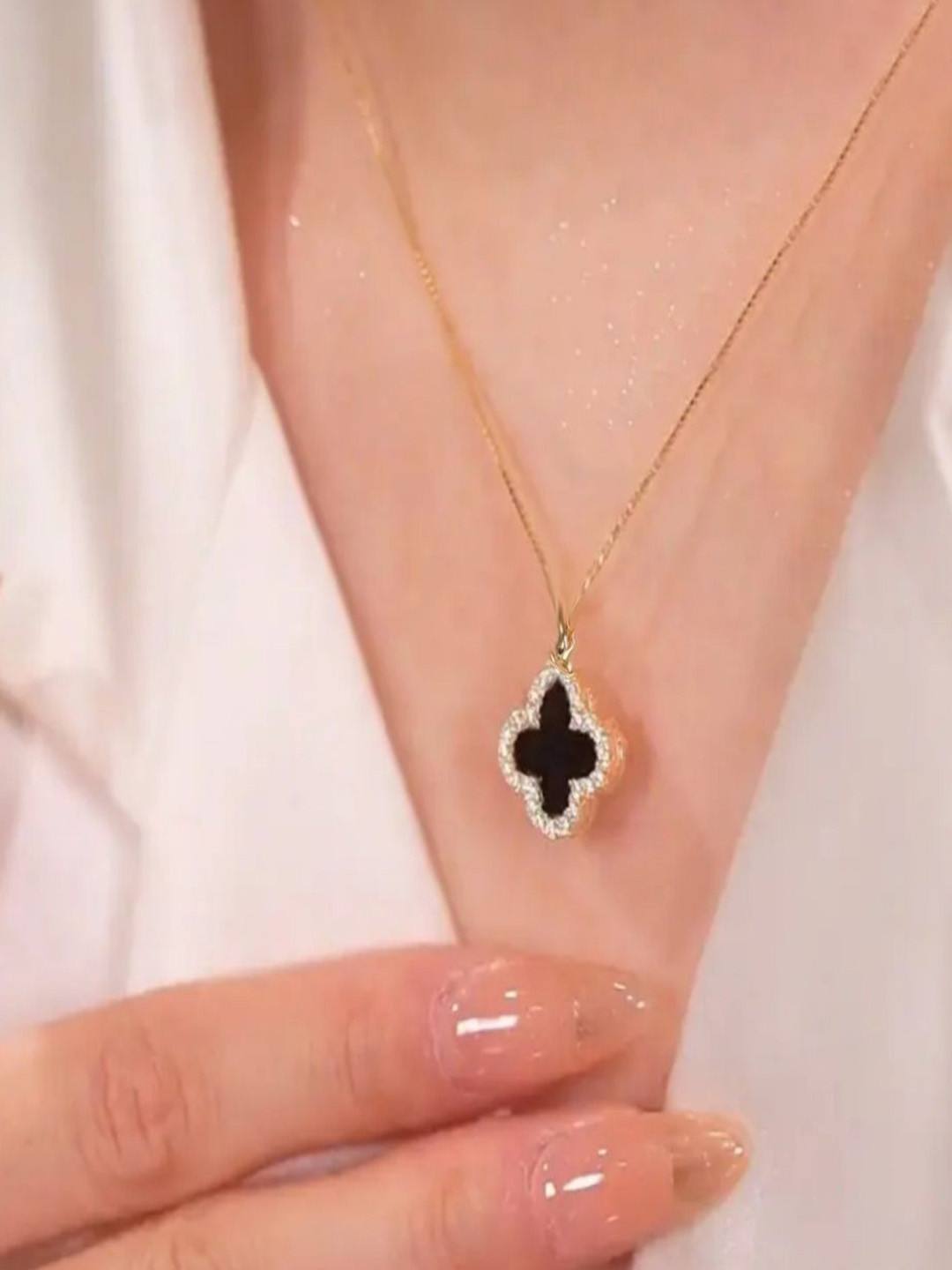 GHABA Gold-Plated Cubic Zirconia-Studded Jewellery Set