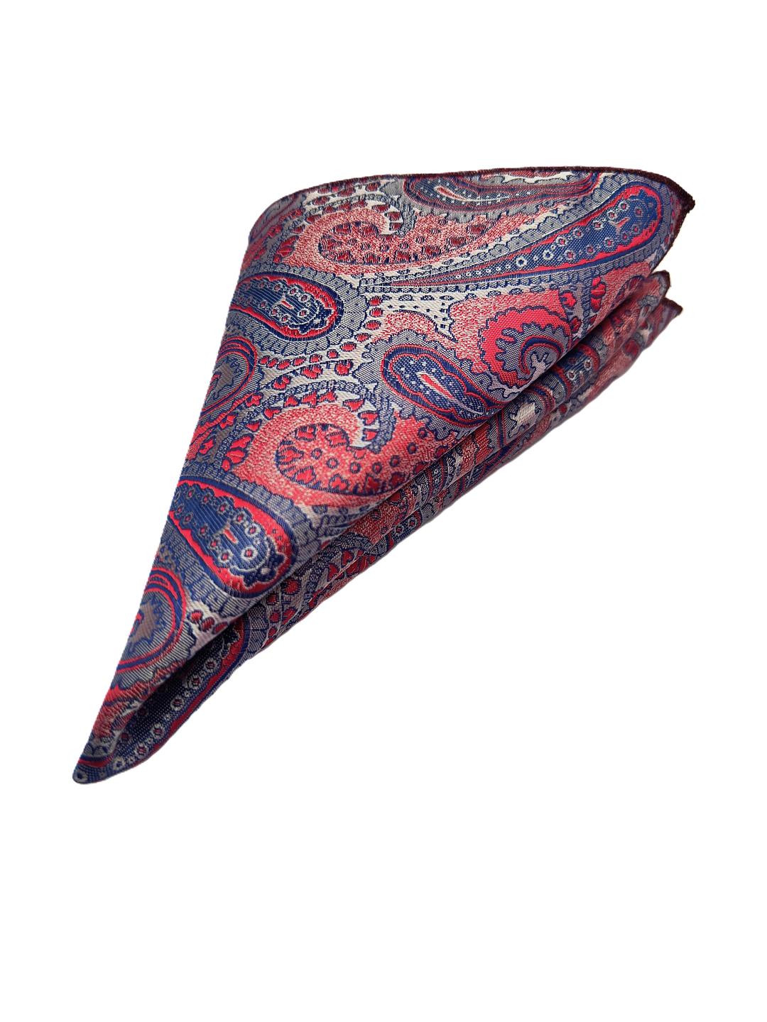 VOICI Men Pink And Blue Paisley Printed Designer Pocket Square Coat Hanky